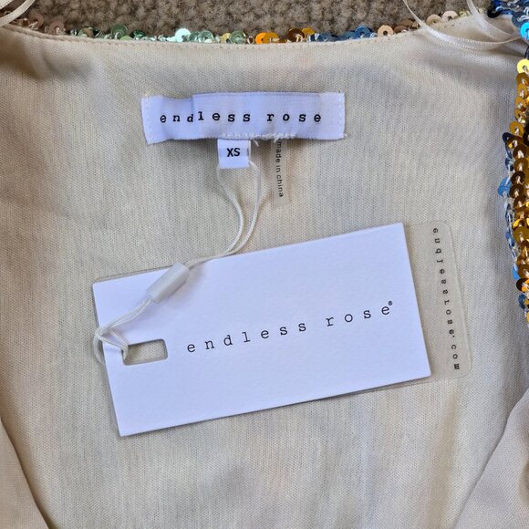 NWT Endless Rose Striped Sequin Romper XS - Picture 4 of 16